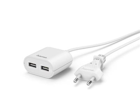 Extensão Elétrica Hama 2 USB-A 1.9m Branco Hot on Sale