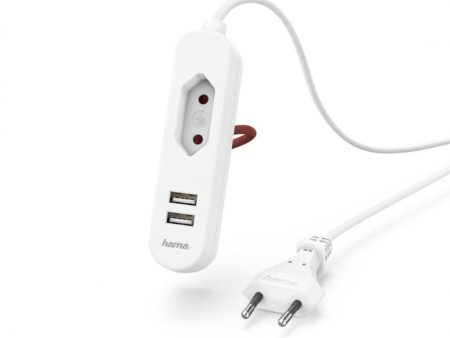 Extensão Elétrica Hama 1 Tomadas 2xUSB 1.9m (1333751) Online Sale